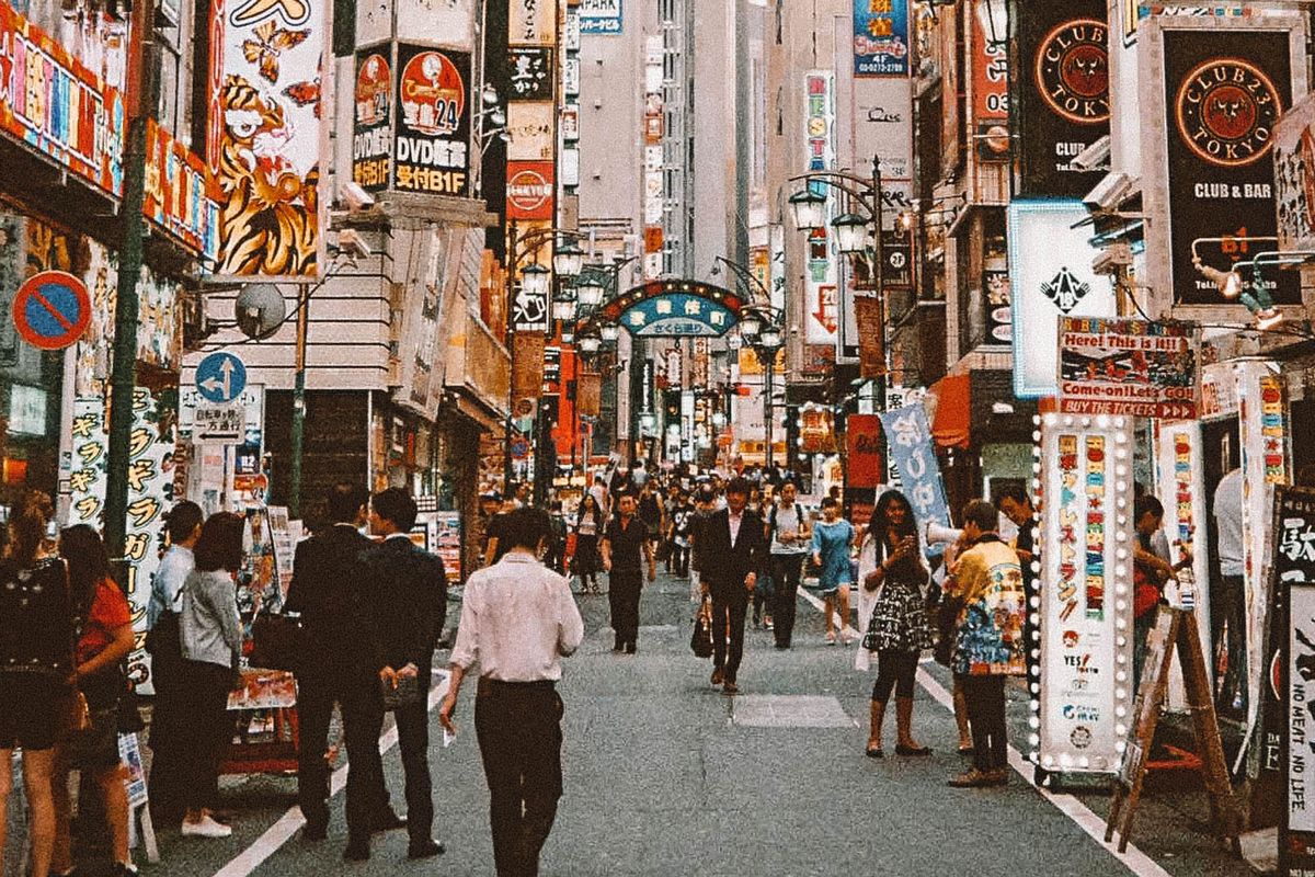 Walking street in Tokyo,
Japan